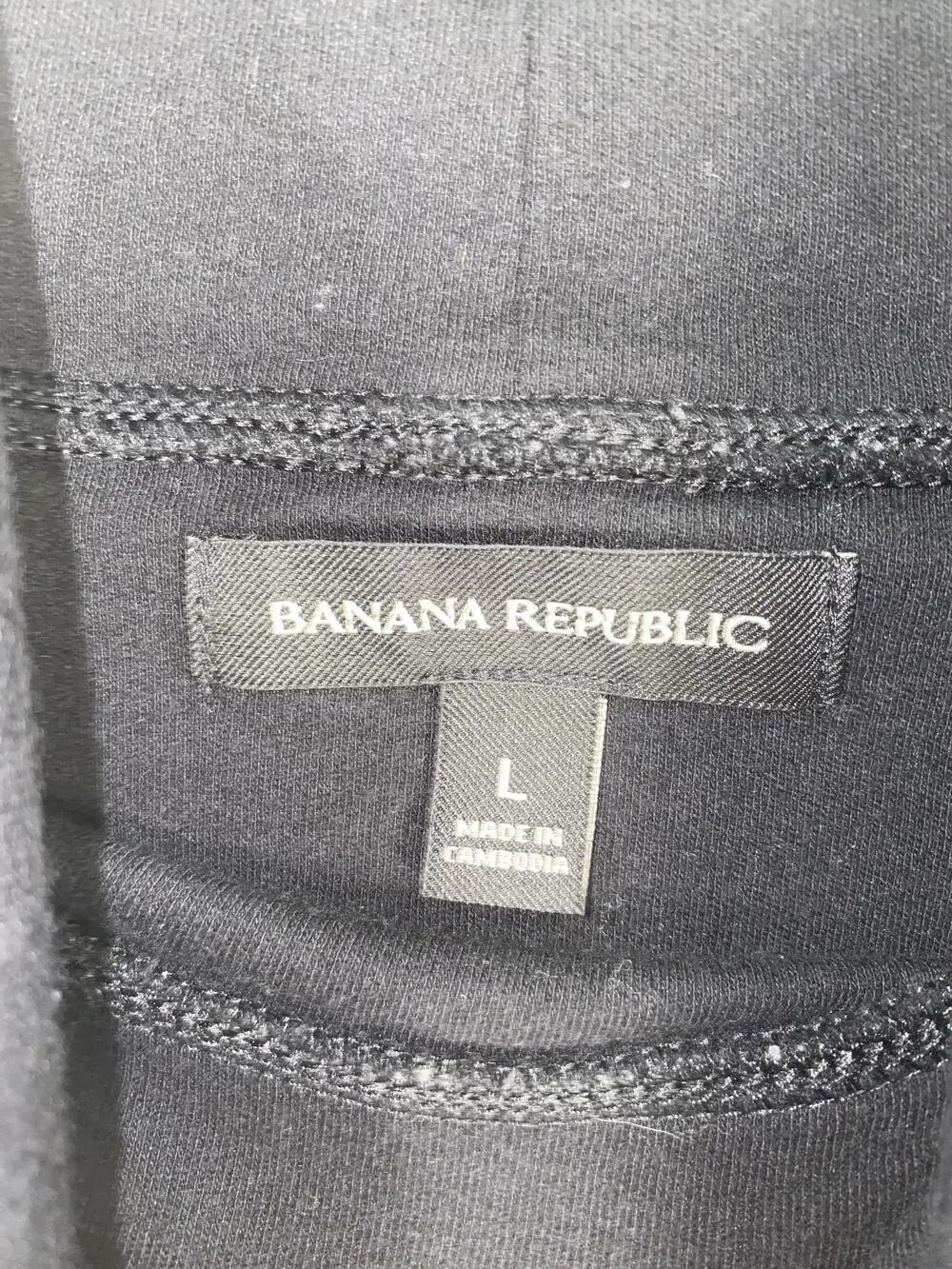 Banana Republic Shirt Mens Large Black Long Sleeve Turtleneck 100% Cotton